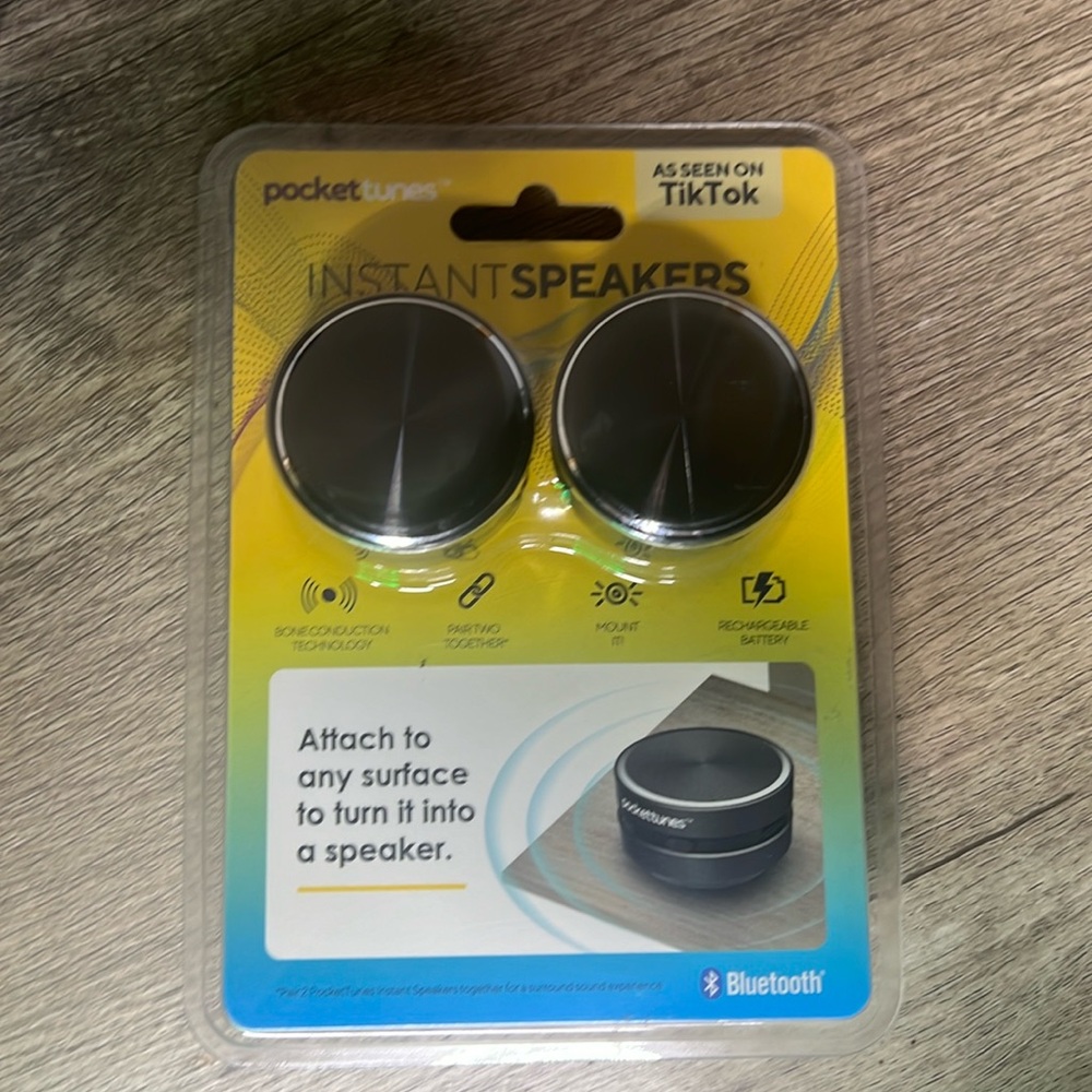 Pocket Tunes Instant Speakers Rechargeable with Bass Boost As Seen on TikTok